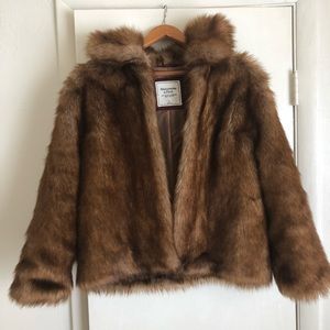 A&F Faux Fur Coat, Size L
